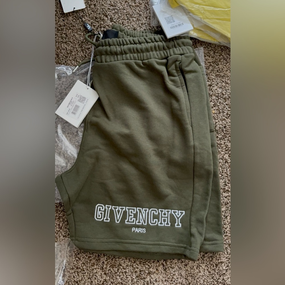 Givenchy Men's Olive Athletic Shorts